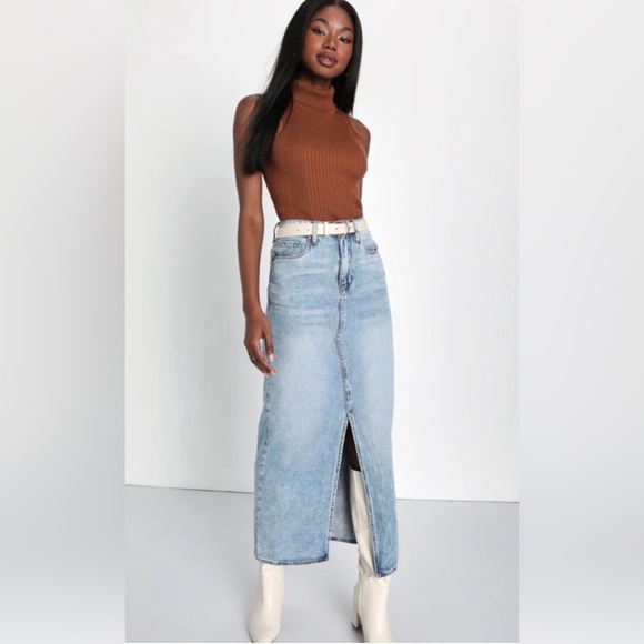 Blank NYC Dresses & Skirts - [BLANKNYC] Denim Maxi Skirt In My Mind Light Wash Size 26